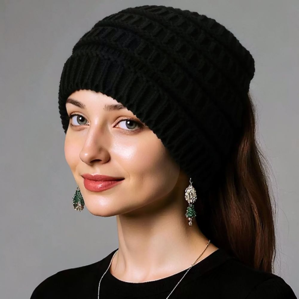 Fleece Ear Warmer Band - Women Knitted Headband Winter Wide Elastic