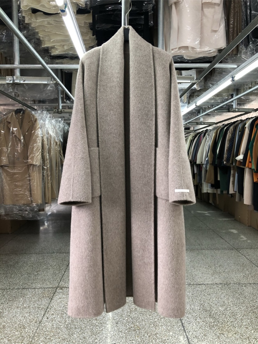 Big Collar Bathrobe Style Doub - Wool Coat Peacoat review and price