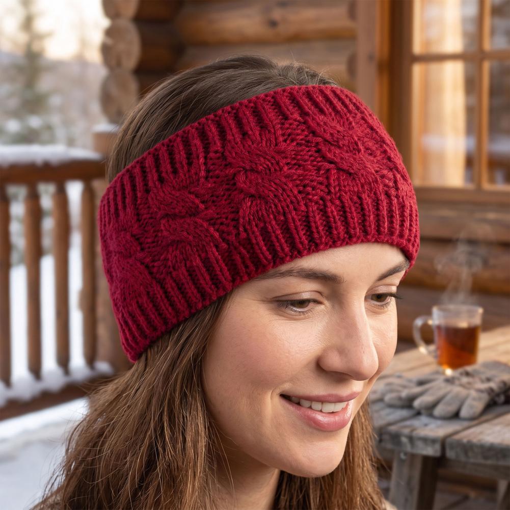Elastic Knitted Hair Band Wint - Fleece Ear Warmer Band review and price