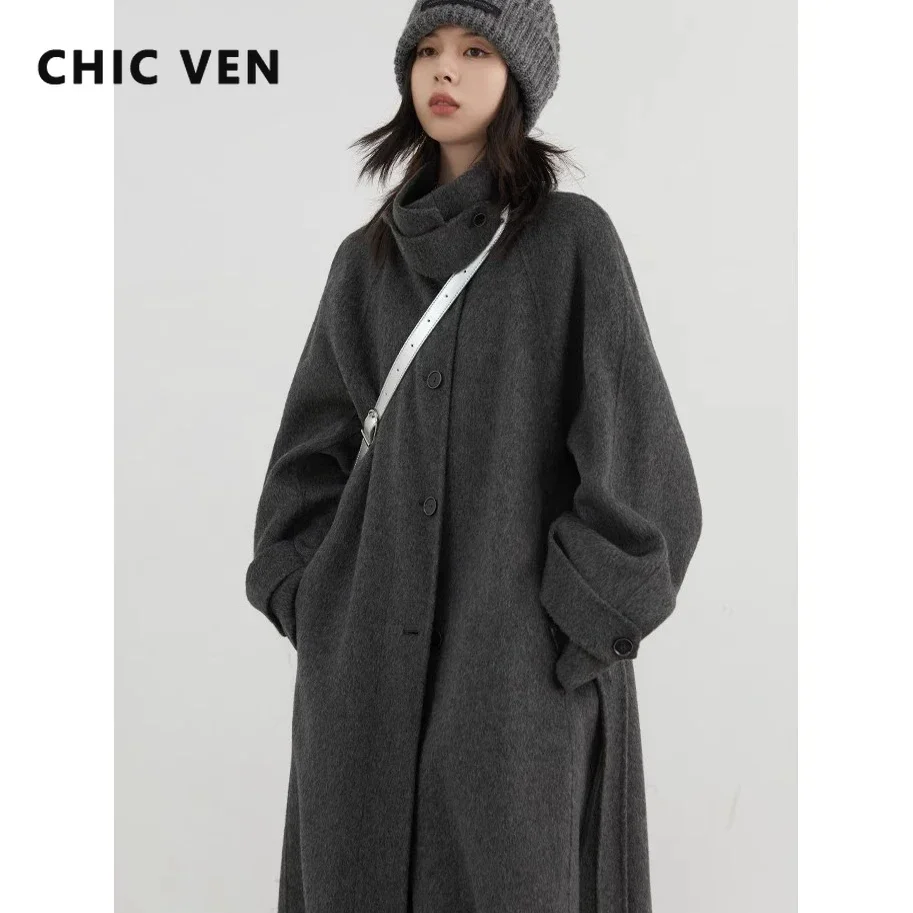 CHIC VEN Korean Women Woolen C - Wool Coat Peacoat review and price