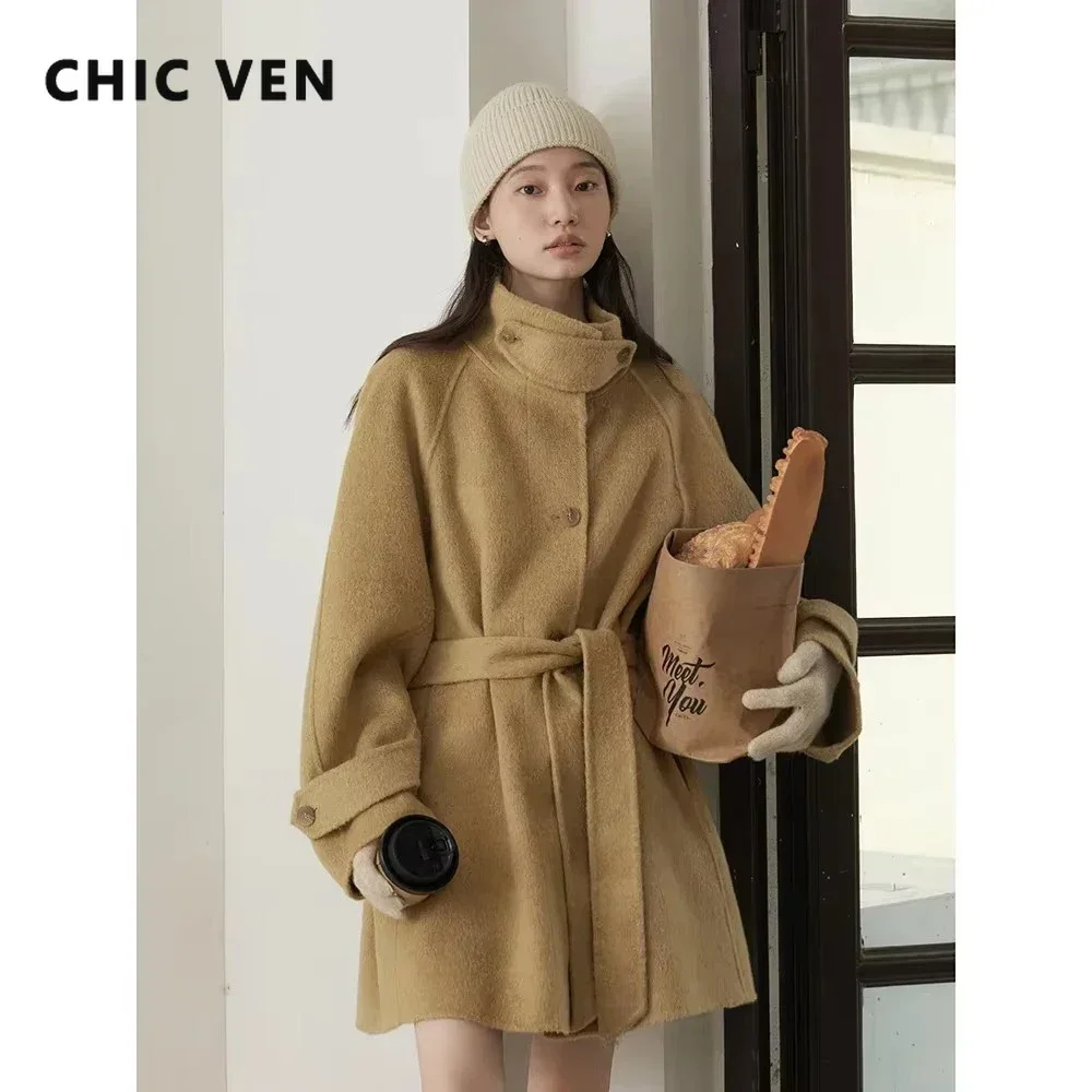 CHIC VEN Korean Women Woolen C - Wool Coat Peacoat review and price