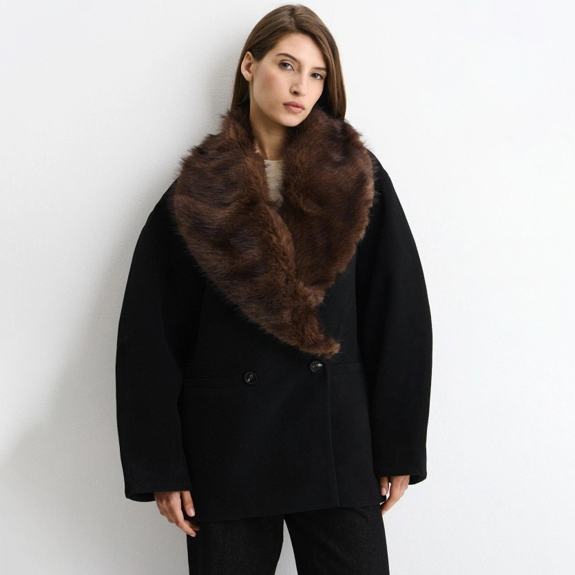 Women Oversized Double Breaste - Wool Coat Peacoat review and price