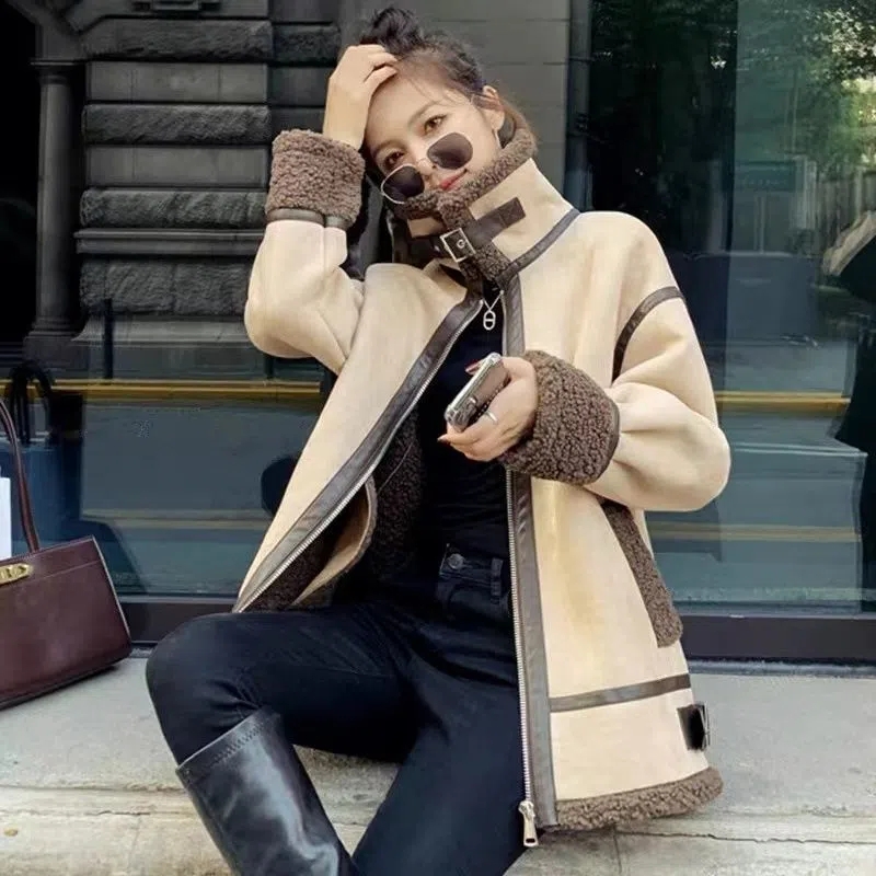 Lamb Fur Coat Female New Fall/ - Wool Coat Peacoat review and price