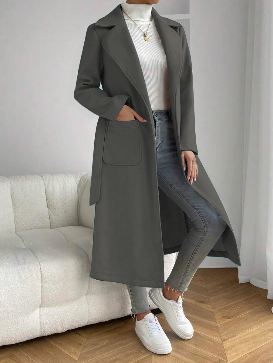 Women's Fashion Long Sleeve Au - Wool Coat Peacoat review and price
